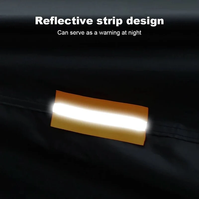 Motorhoes waterdicht – Zilvergecoat weefsel met slotgat en reflectiestrepen