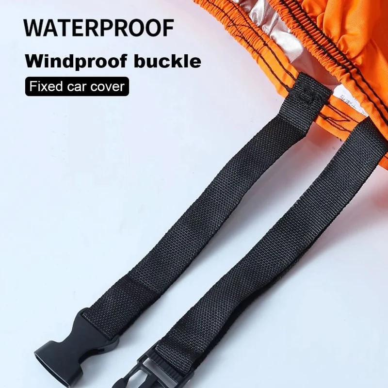 Motorhoes waterdicht – Zilvergecoat weefsel met slotgat en reflectiestrepen