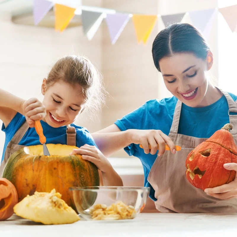 Pumpkin Carving Kit with 13-Piece Stainless Steel Tools and Ergonomic Handles