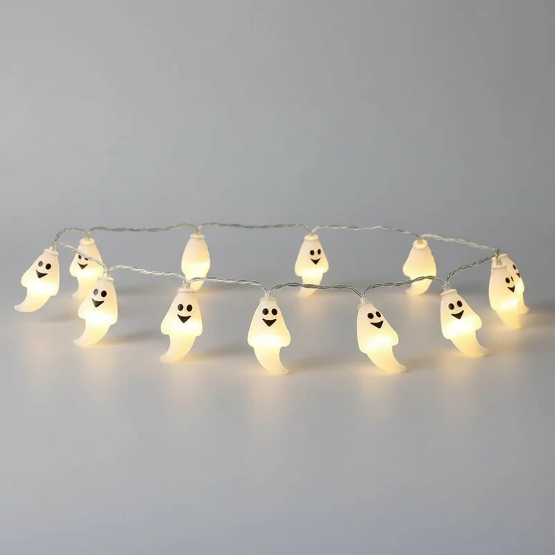 Halloween String Lights with Pumpkins Ghosts Skulls and Eyeballs for Outdoor Patio Decorations