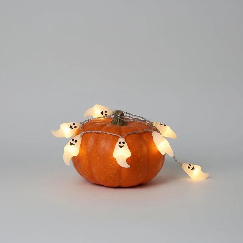 Halloween String Lights with Pumpkins Ghosts Skulls and Eyeballs for Outdoor Patio Decorations