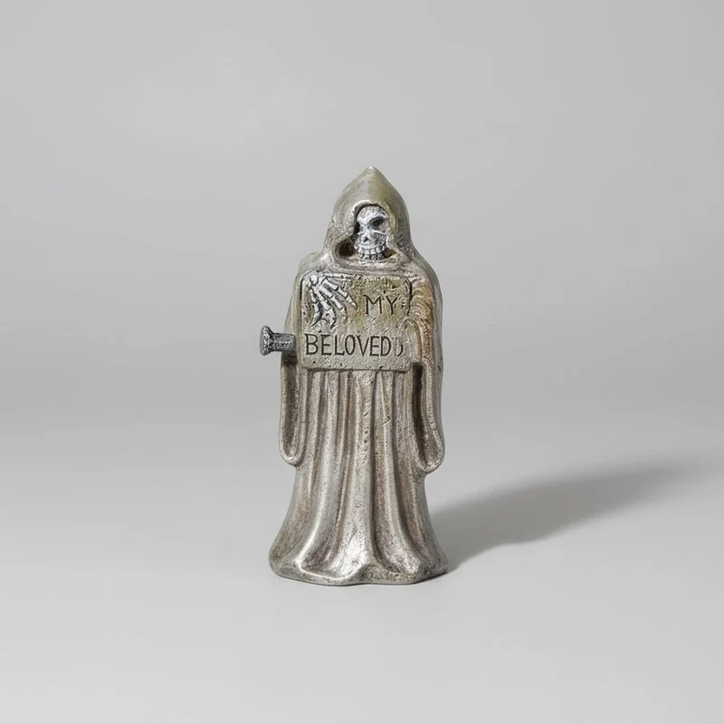 Miniature Tombstone Decorations for Halloween Set of 4 Resin Figurines with Weathered Stone Finish