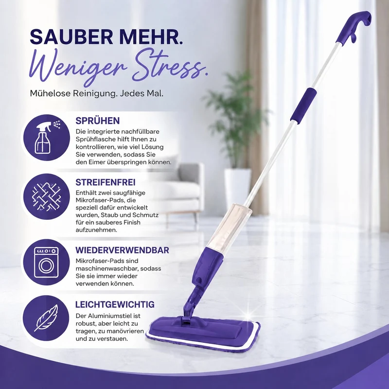 Bodenwischer mit Sprühfunktion | Sprühglanz