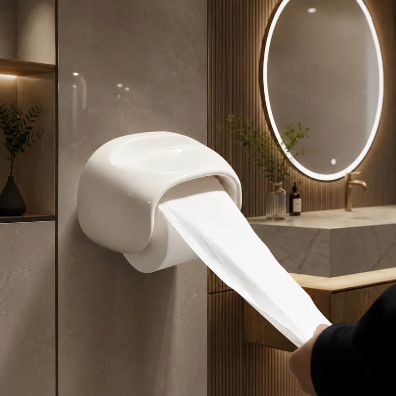 Toilettenpapierhalter ohne Bohren | Glanzbogen
