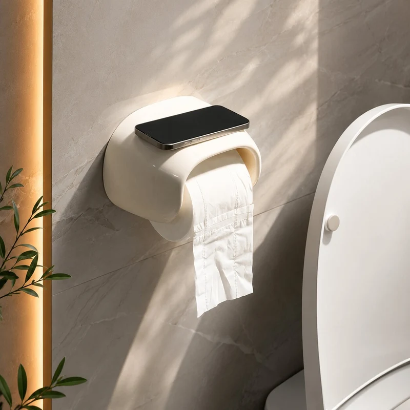 Toilettenpapierhalter ohne Bohren | Glanzbogen