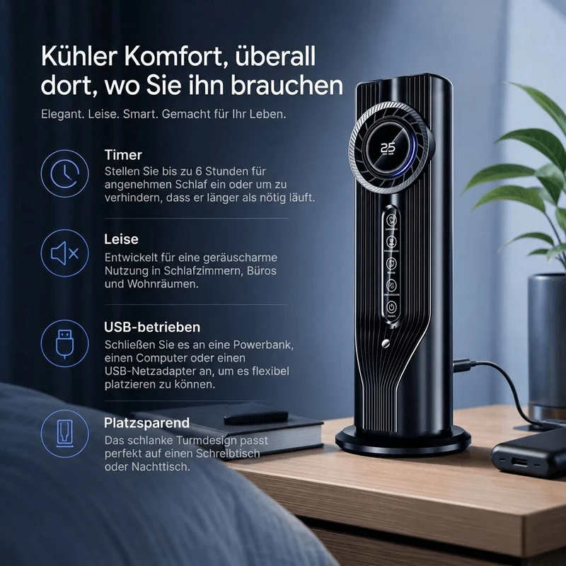 Turmventilator mit Luftbefeuchter | Nebelturm