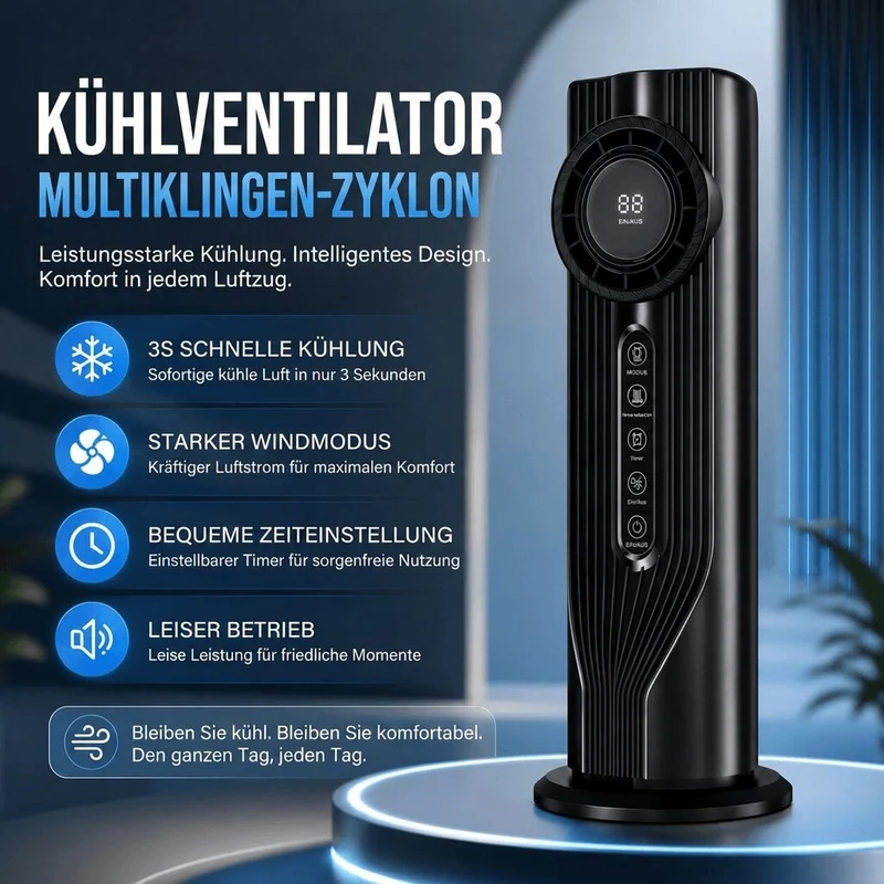 Turmventilator mit Luftbefeuchter | Nebelturm