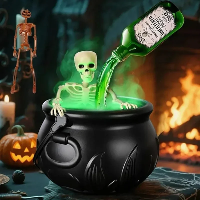 Halloween Witch’s Cauldron with Fog Machine and LED Lighting