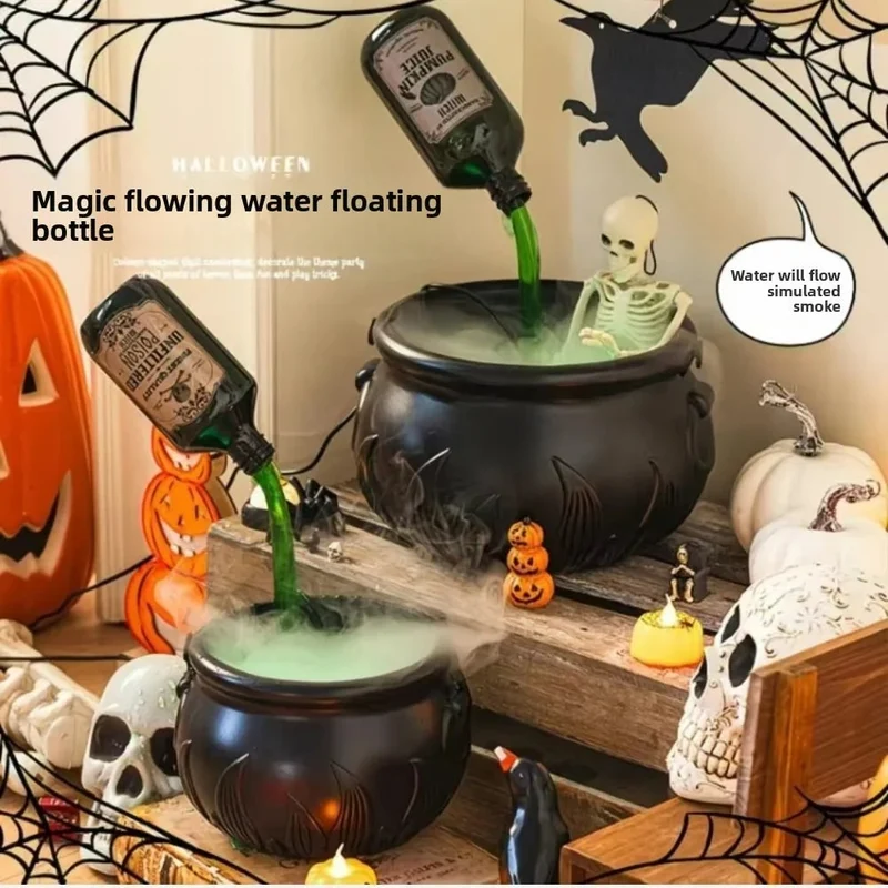 Halloween Witch’s Cauldron with Fog Machine and LED Lighting