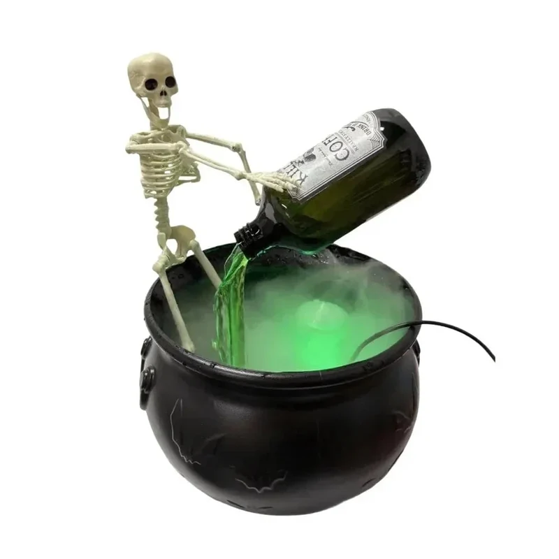 Halloween Witch’s Cauldron with Fog Machine and LED Lighting