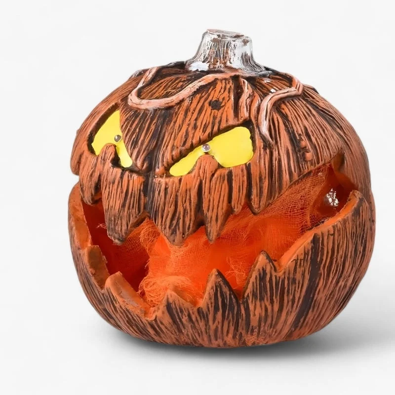 Halloween Pumpkin-Shaped Sliding LED Lantern with Glowing Eyes for Decoration