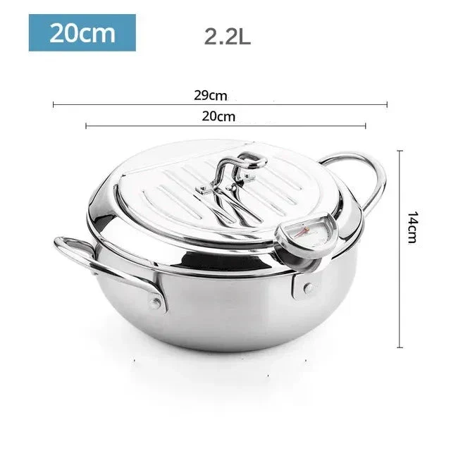 Fritteuse aus Edelstahl mit Thermometer | FrittierMeister