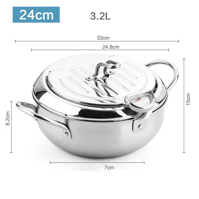 Fritteuse aus Edelstahl mit Thermometer | FrittierMeister