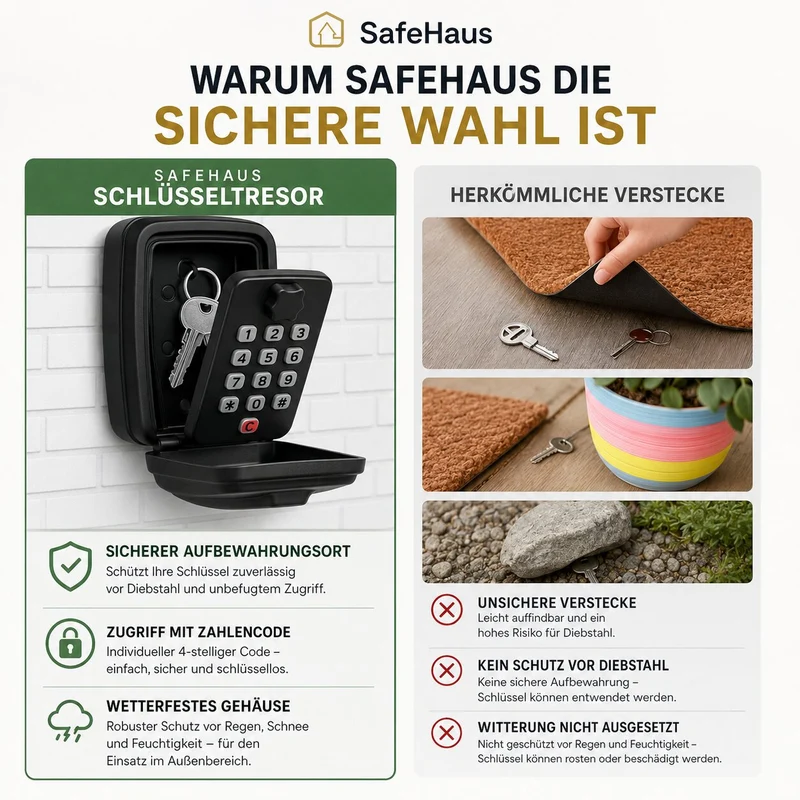 Schlüsselsafe mit Zahlencode | SafeHaus