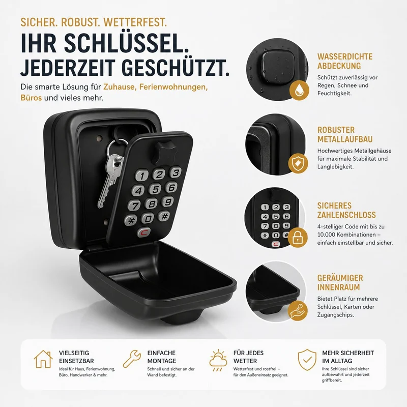 Schlüsselsafe mit Zahlencode | SafeHaus