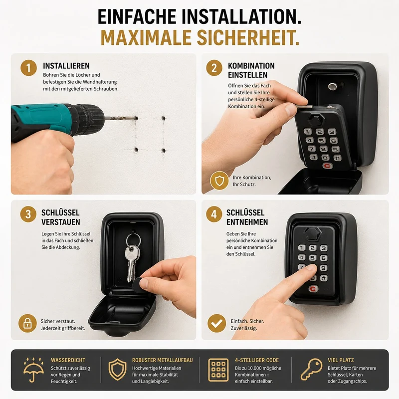 Schlüsselsafe mit Zahlencode | SafeHaus