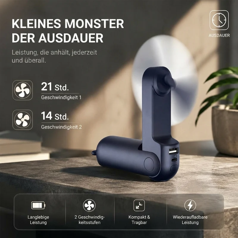 Handventilator mit Powerbank | Kühlvolt