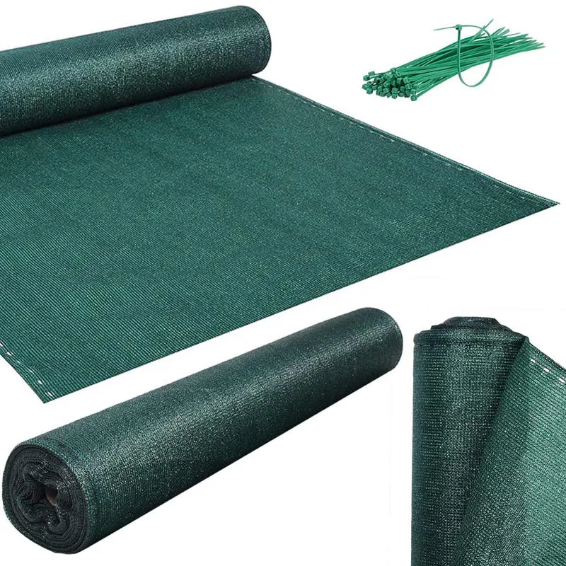 Telo Ombreggiante 1,5 x 30 Mt Rete Ombra 90% Frangivento Frangivista + Fascette