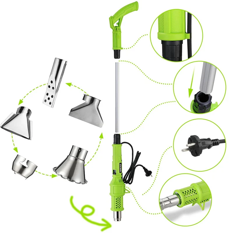 Bruciatore Erba Elettrico 2000W 230V Diserbante Termico Per Erbacce 80/600 Gradi