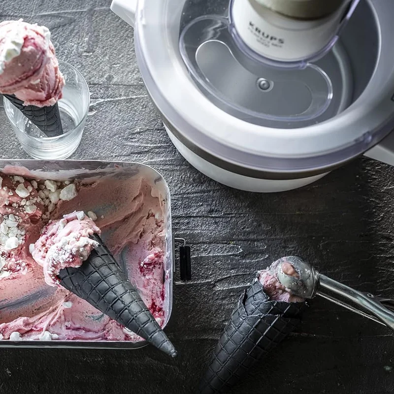 Macchina per Gelato 1.6 Litri Gelatiera con Display e 2 Coperchi 6W Mescolatore