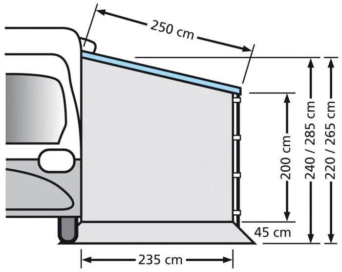 Laterale per Tendalino Camper 220 cm