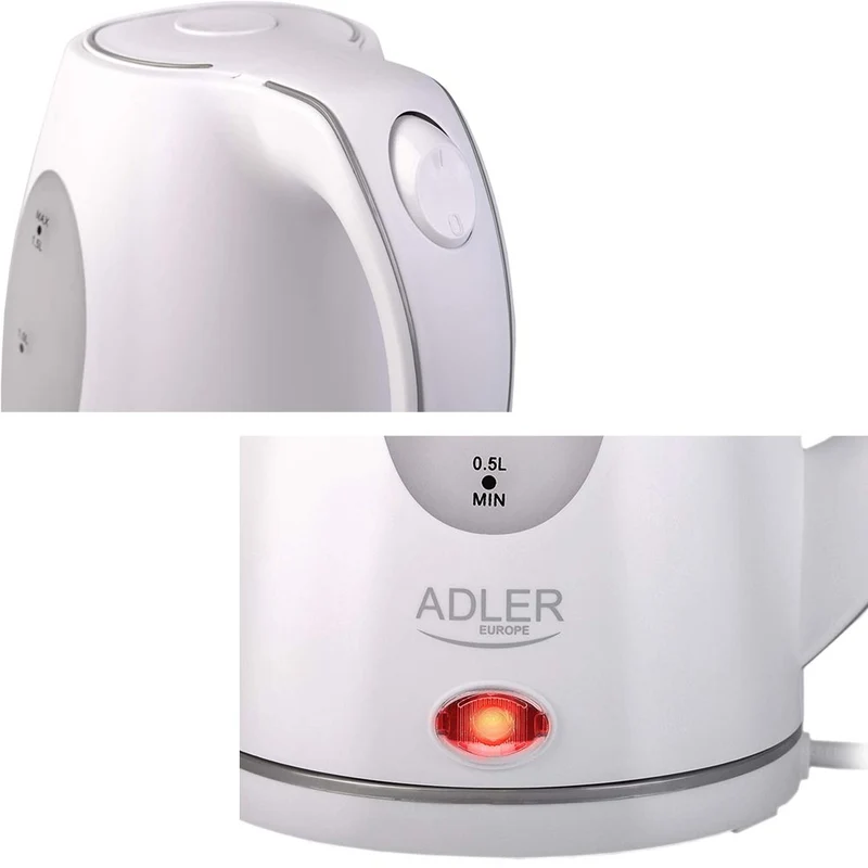 Bollitore Elettrico 1,5Lt 2000W Acqua Calda da Viaggio Cordless Senza Filo Adler