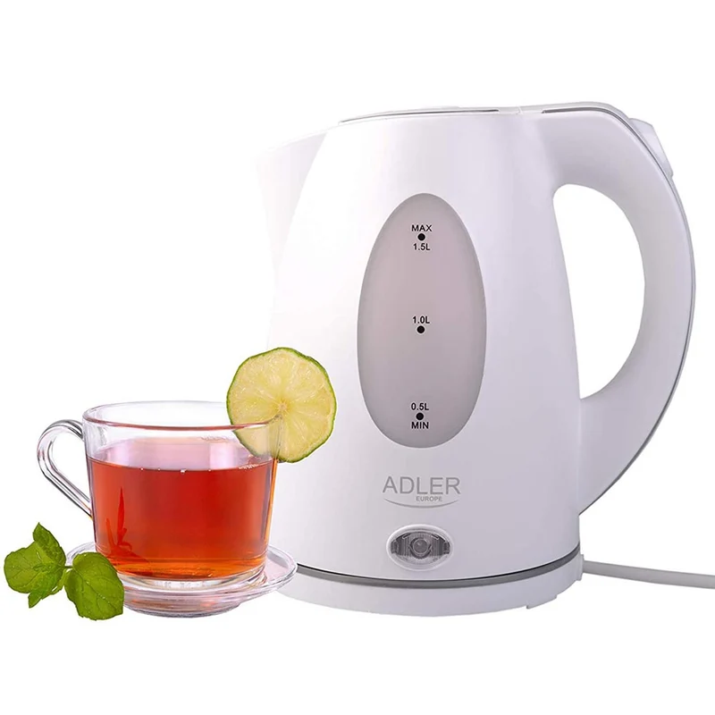 Bollitore Elettrico 1,5Lt 2000W Acqua Calda da Viaggio Cordless Senza Filo Adler