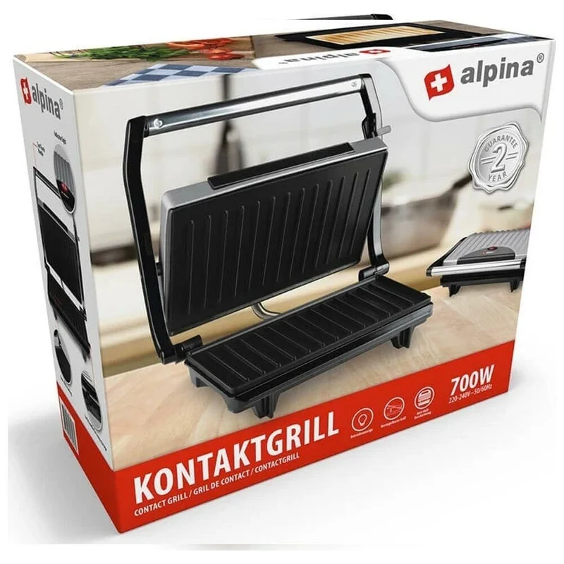 Bistecchiera Elettrica Piastra Griglia Grill Antiaderente 700W Toast Panini