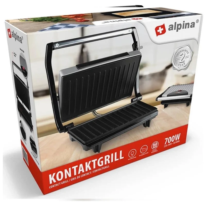 Bistecchiera Elettrica Piastra Griglia Grill Antiaderente 700W Toast Panini