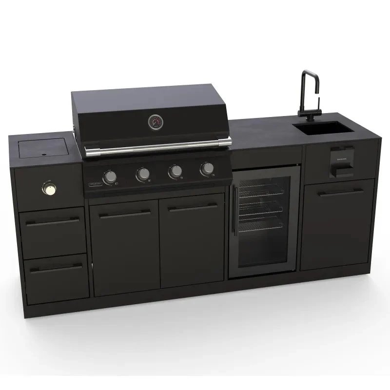 CUCINA DA ESTERNO BRABURA LITE 400 222,5x62,5x92 CM NERO