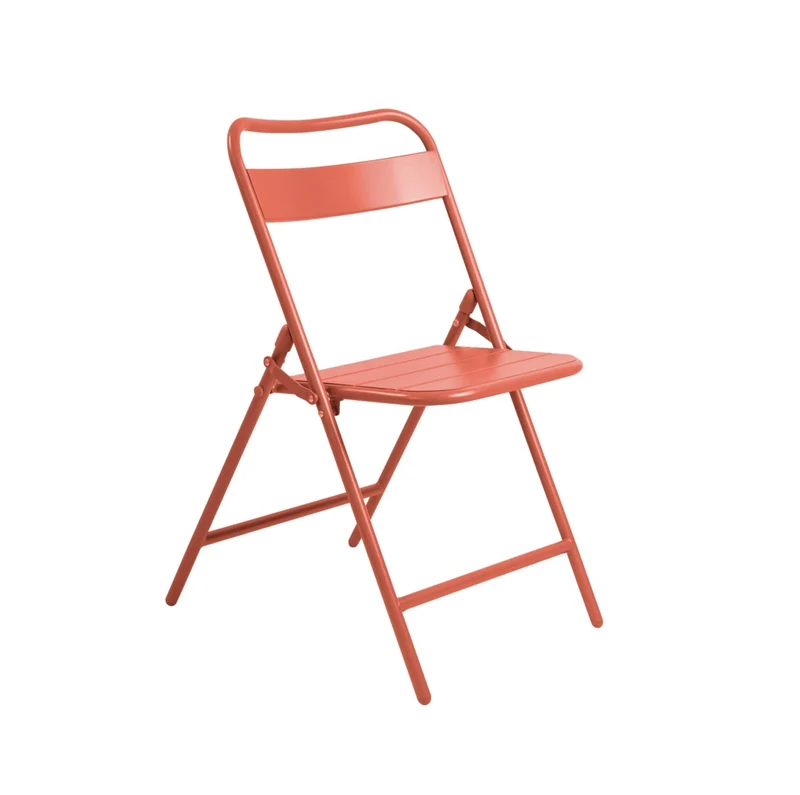 Set tavolo da giardino bistrot pieghevole in acciaio con 4 sedie,