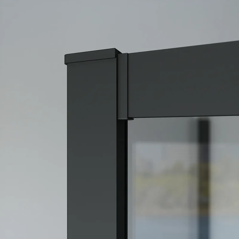 Box doccia nero opaco 3 lati 90x90x90cm con doppio scorrevole e vetro 6mm trasparente h185cm | Tonga