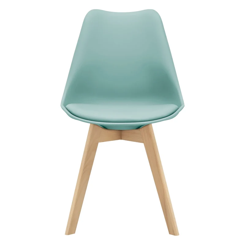 Set Fläten di 4 Sedie da Sala con Seduta Imbottita Rivestimento in Similpelle Menta Verde [en.casa]