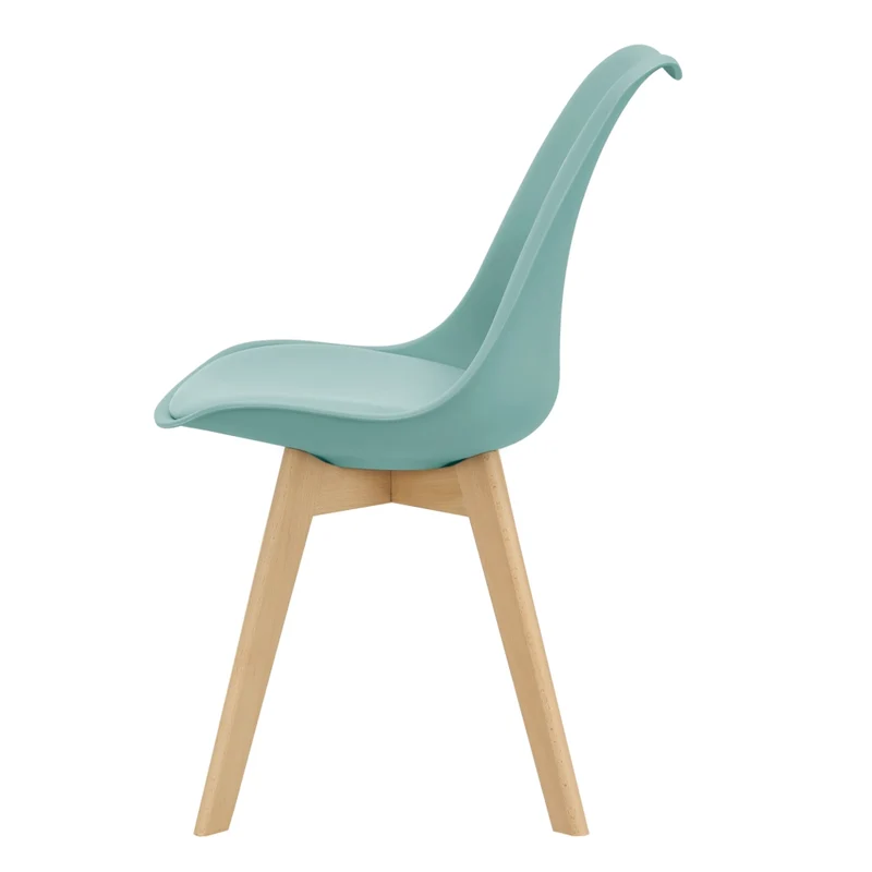 Set Fläten di 4 Sedie da Sala con Seduta Imbottita Rivestimento in Similpelle Menta Verde [en.casa]