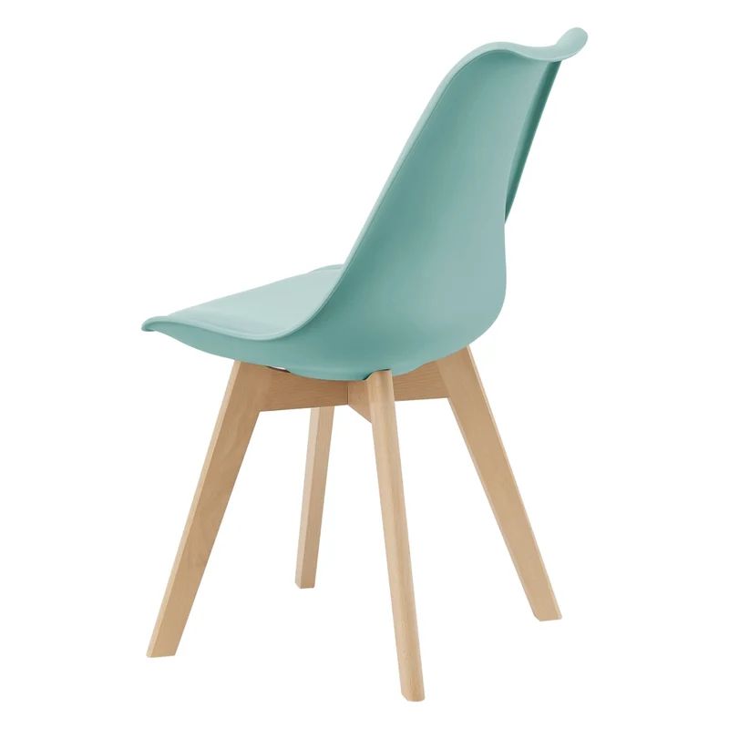 Set Fläten di 4 Sedie da Sala con Seduta Imbottita Rivestimento in Similpelle Menta Verde [en.casa]