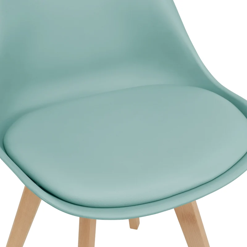 Set Fläten di 6 Sedie da Sala con Seduta Imbottita Rivestimento in Similpelle Menta Verde [en.casa]