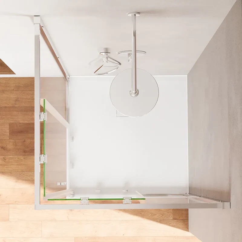 Box doccia angolare 75x75cm con profili cromati slim vetro 6mm trasparente h190 | Portofino