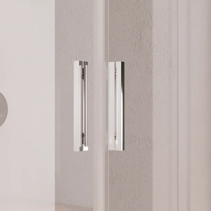 Box doccia angolare 75x75cm con profili cromati slim vetro 6mm trasparente h190 | Portofino