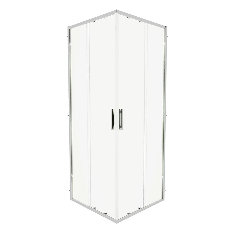 Box doccia angolare 75x75cm con profili cromati slim vetro 6mm trasparente h190 | Portofino