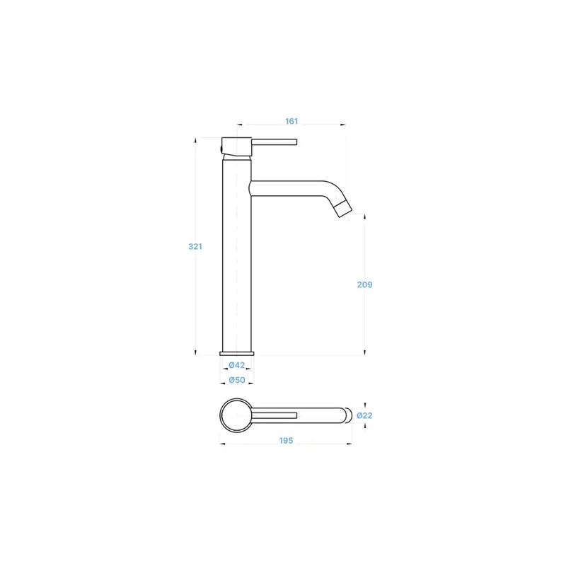 Set miscelatore lavabo alto e bidet senza scarico ed incasso doccia con deviatore in ottone cromato | Ava