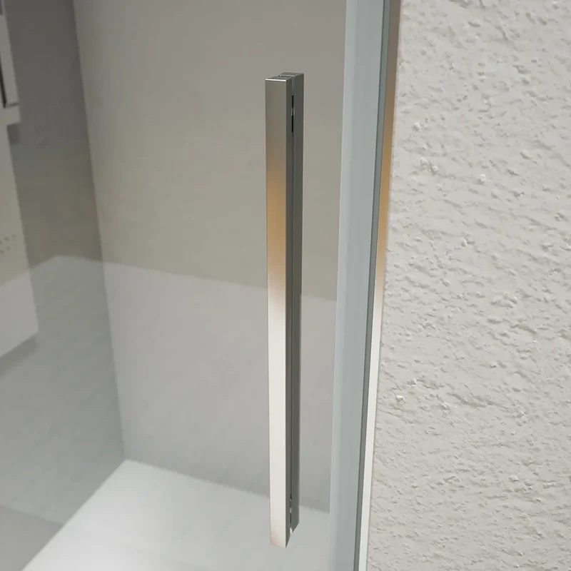 Porta doccia 80cm apertura a battente con profili cromati e vetro da 6mm trasparente h195 | Elba