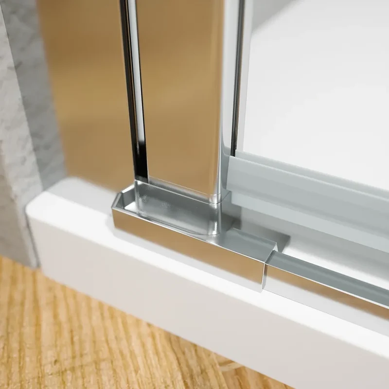 Porta doccia 80cm apertura a battente con profili cromati e vetro da 6mm trasparente h195 | Elba
