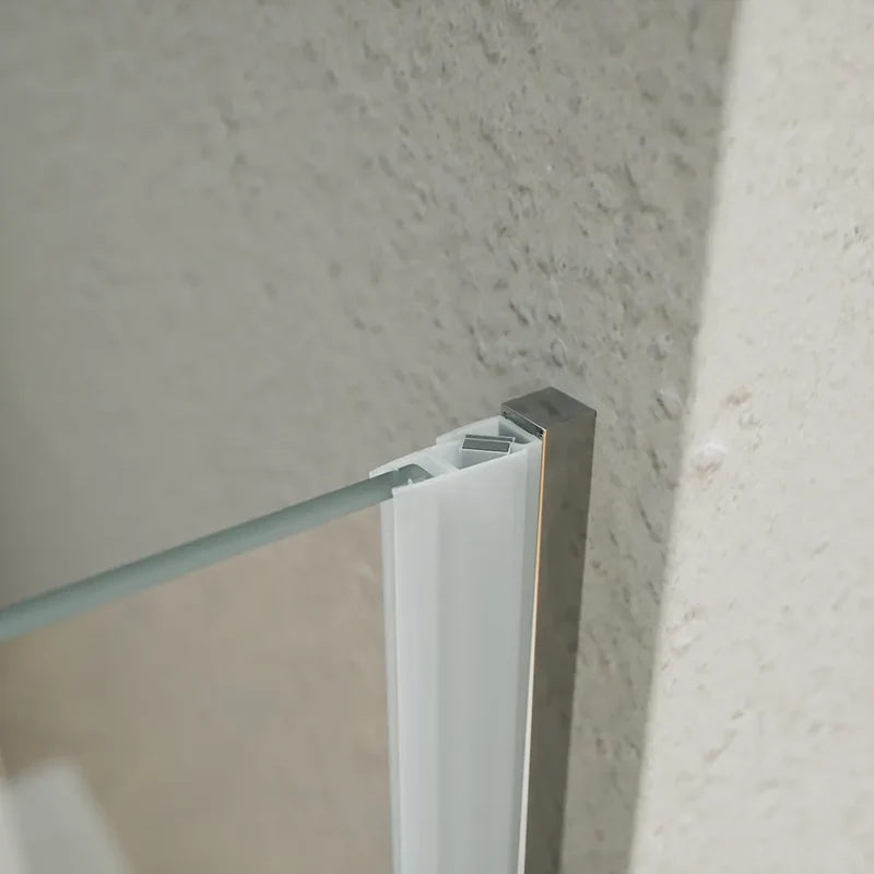 Porta doccia 80cm apertura a battente con profili cromati e vetro da 6mm trasparente h195 | Elba