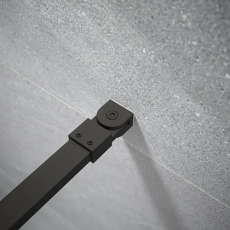 Doccia walk-in 150cm vetro temperato anticalcare 10mm fumé profili neri | Naxos