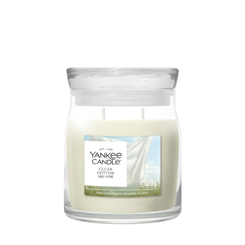 Candela Clean Cotton 368g Bianco Yankee Candle