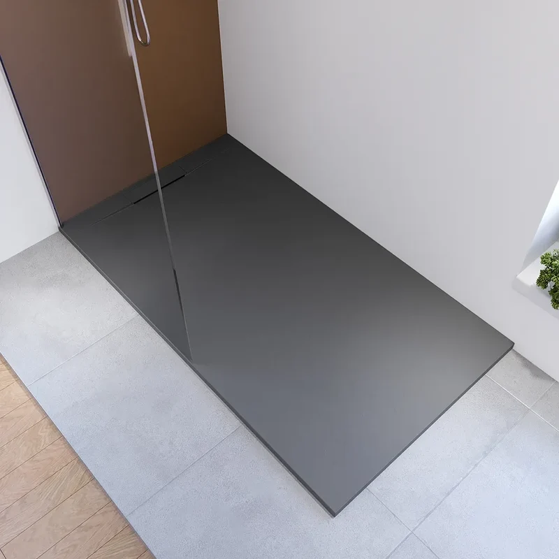 Piatto doccia 70x140 cm in marmoresina grigio effetto pietra | Paros