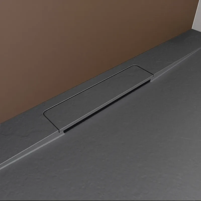 Piatto doccia 70x140 cm in marmoresina grigio effetto pietra | Paros