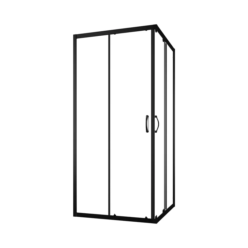 Box doccia angolare 75x75 cm trasparente 4 mm profili neri | Willis