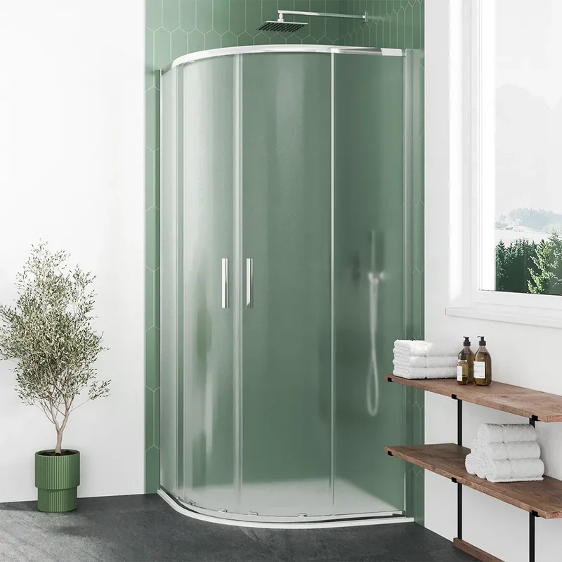 Box doccia semicircolare 70x90cm profili cromati slim vetro 6mm opaco h190 | Portofino