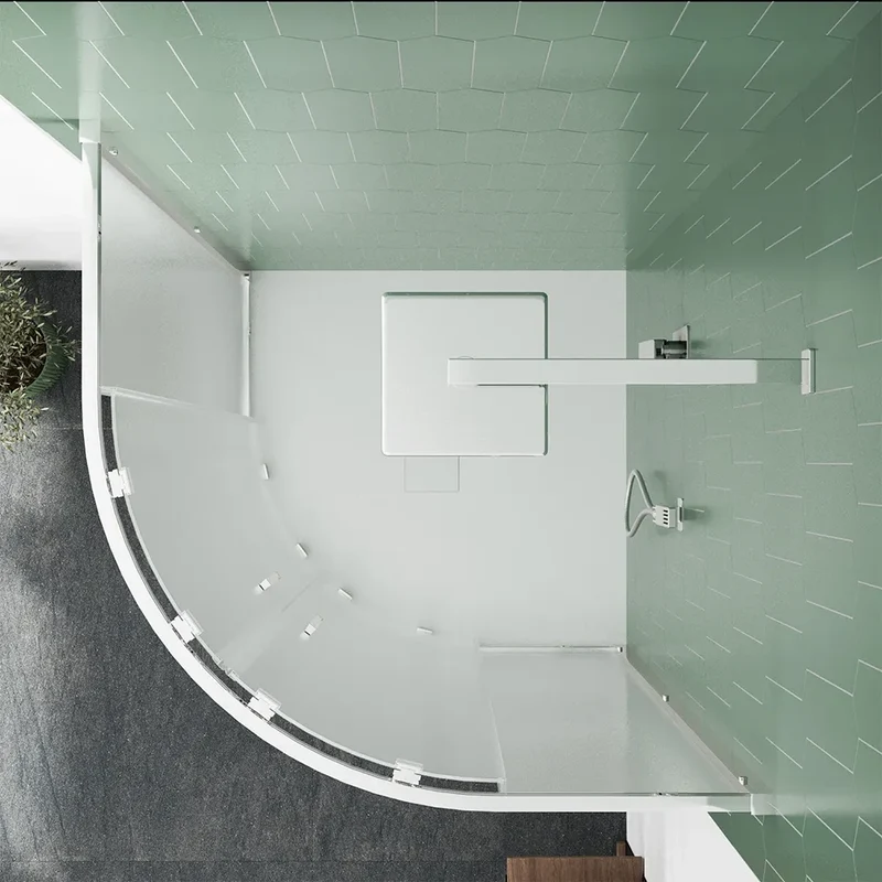 Box doccia semicircolare 70x90cm profili cromati slim vetro 6mm opaco h190 | Portofino